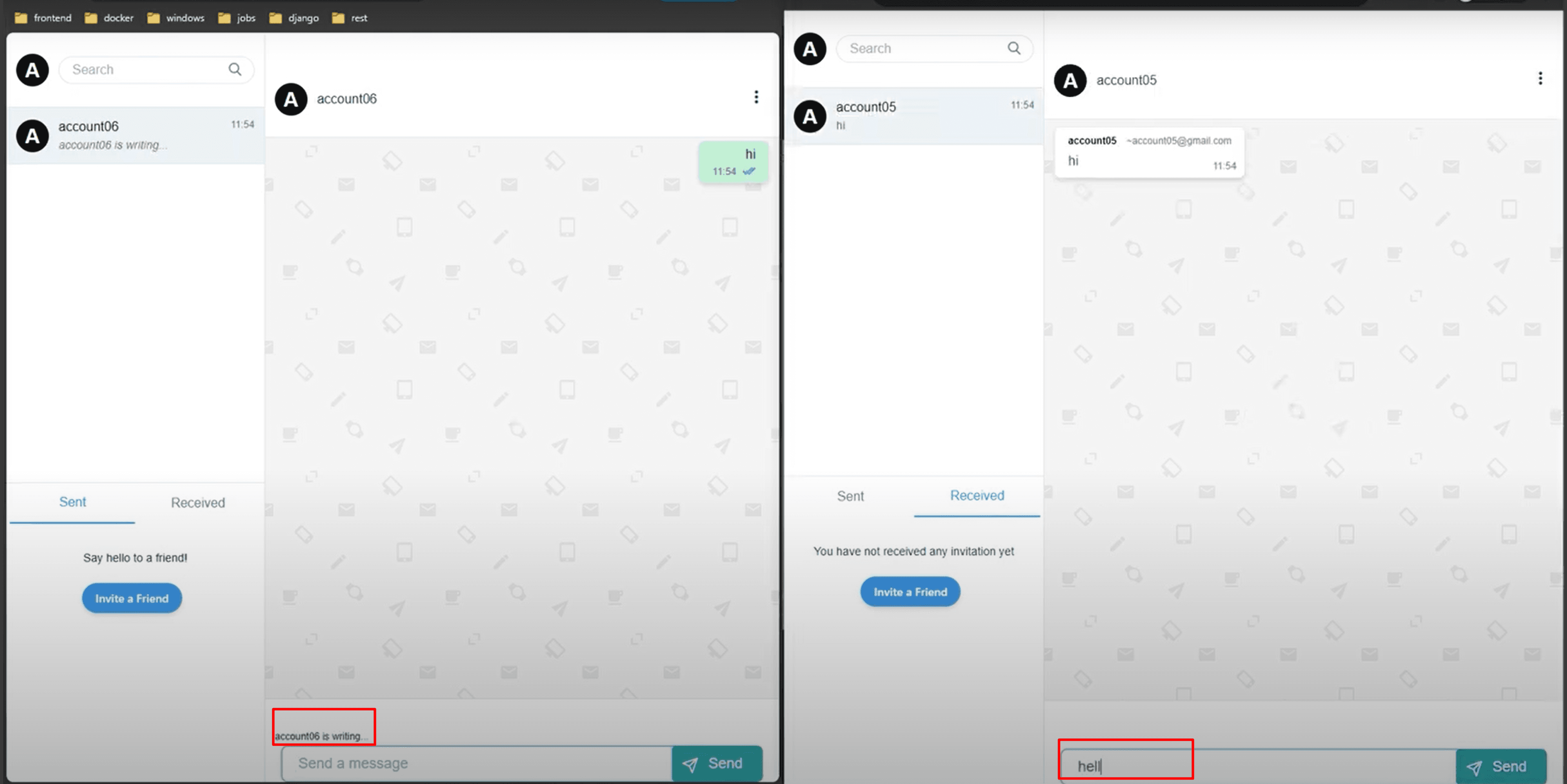 Chat Web real-time WebSocket messaging conversation window