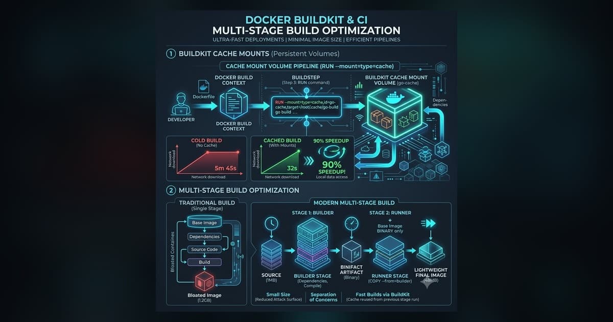 Docker BuildKit Cache Mount and Multi-Stage Optimization
