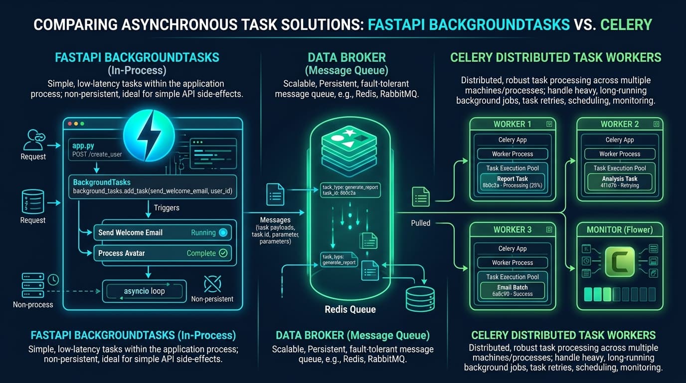 FastAPI BackgroundTasks vs Celery Architecture