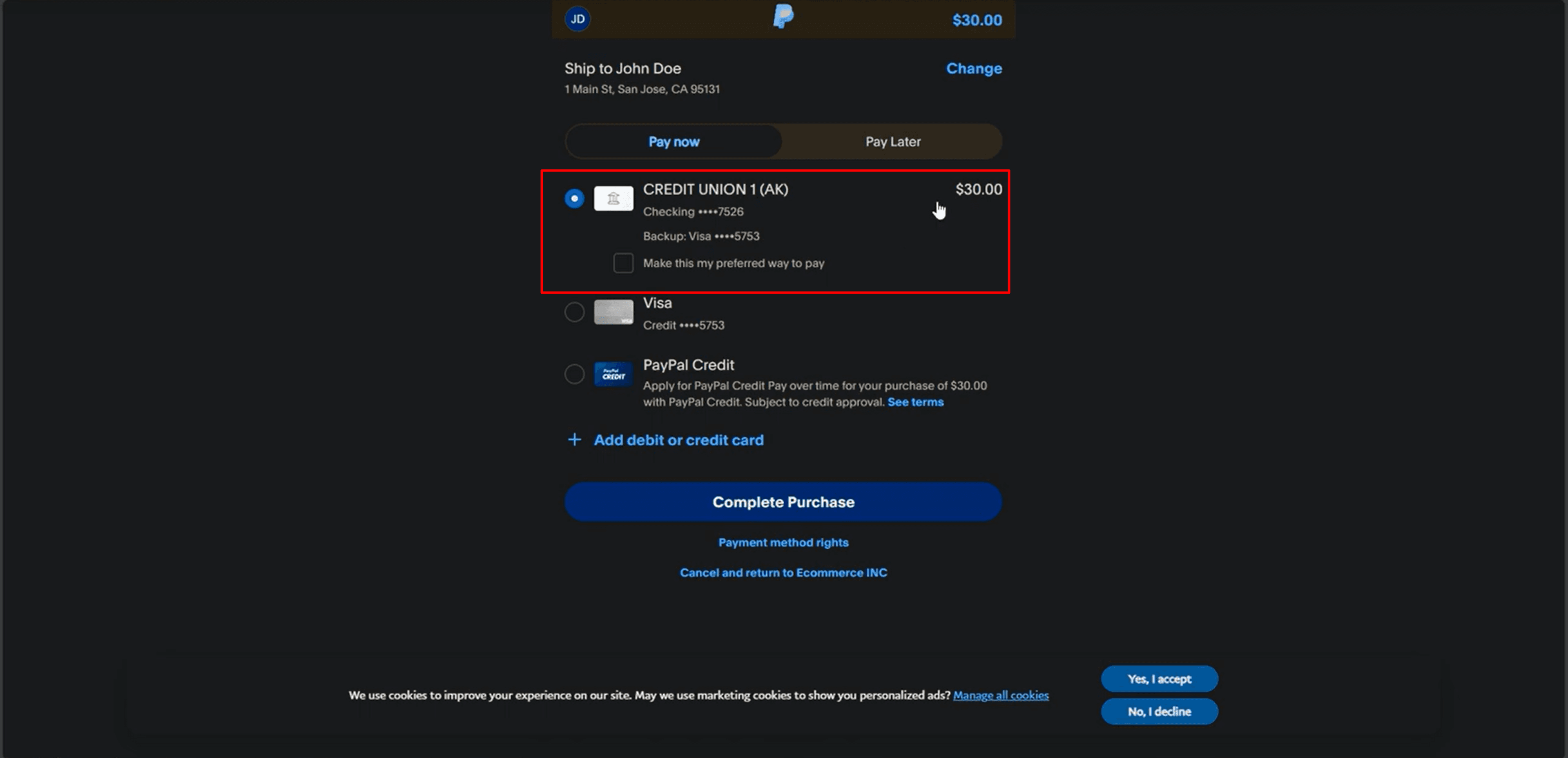 iShop PayPal payment gateway integration and transaction verification