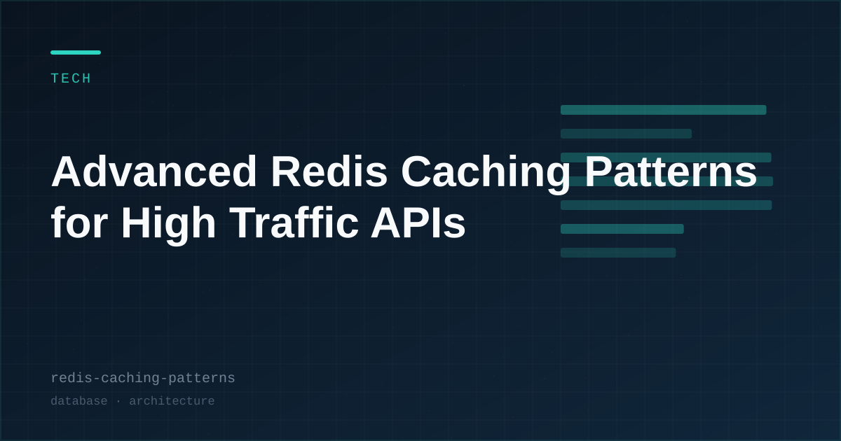 Advanced Redis Caching Patterns for High Traffic APIs