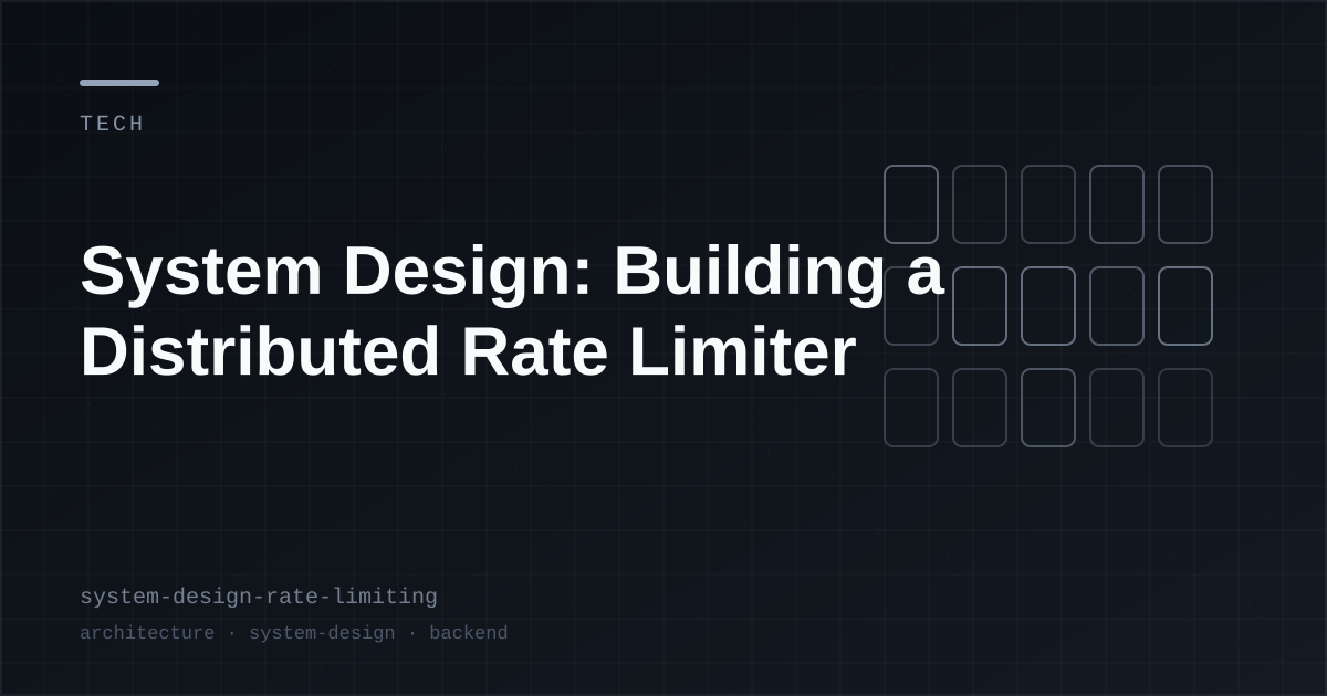 System Design: Building a Distributed Rate Limiter